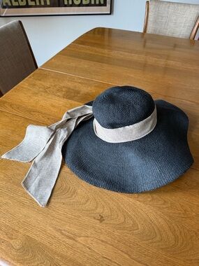 Scala Pronto black rattan sun hat